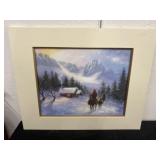 20x16 Signed Snowy Mountain  Print