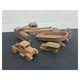 Group of rust toys for yard