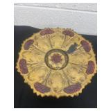 Vintage Carnation Goofus Glass Reverse Painted