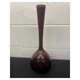 16ï¿½Mid Century Cased Purple  Opaque Glass Vase