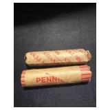 2 full rolls of copper Pennies