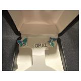 Opal butterfly earrings