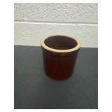 3.5ï¿½antique brown-glazed stoneware crock.  marked