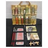 Folk art paint and oil pastels