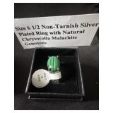 Size 6.5 non tarnish silver plated ring with