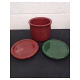 4.5 x 3.5-in Longaberger  pottery pot and 4.5-in