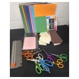 Scrapbook scissors and papers