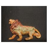 4ï¿½ Hand-Painted Brown Enamel and gold-toned Lion