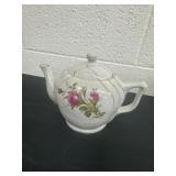 7ï¿½Vintage Fine China Teapot: Pink Roses Decor,