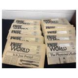 Vintage 1980s knife world news papers