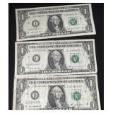 2013 ,2017, 2021 $1 star notes