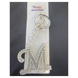 New letter M sparkle key chain