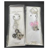 2 new Mickey Mouse rhinstone key chains