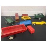 Group of Tonka nylint and more metal trailers
