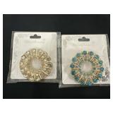 2 Cute Rhinestone Brooches