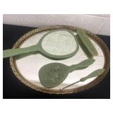 Vintage Asian-Inspired Lucite Vanity Set With