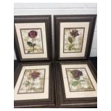 4 floral framed pictures 18ï¿½x15ï¿½