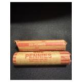 2 full rolls of copper Pennies