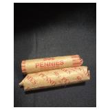 2 full rolls of copper Pennies