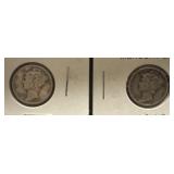 1935 and 1943 mercury dime