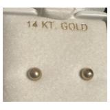 14kt gold  4mm stud earring