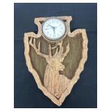 11ï¿½x8ï¿½ wood arrowhead design deer clock