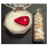 undrilled freshwater pearls ruby gemstone