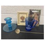 Shirley temple cup with candle holder and picture