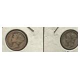 1939 and 1940s Mercury dimes