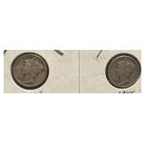 1944 and 1945 mercury dimes