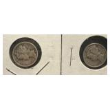 1936 and 1940 mercury dimes