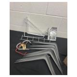 Metal shelf brackets and tool hooks