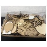 Large Box of wood craft pieces