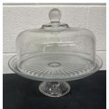 11ï¿½ glass cake plate with cover