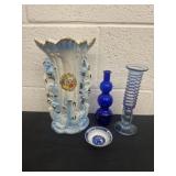 Group of ceramic  and glass vases