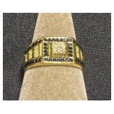 Size 11 men's yellow gold ring with yellow and