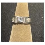 Size 11 central clear gemstone  ring