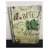 Porcelain birch and whine tasting sign 14ï¿½x10.5ï¿½