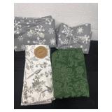 Curtain and table clothes and towels