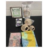 Make up brushes and fake nails and pop sockets