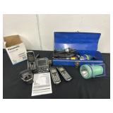 Panasonic Phone and Toolbox of Flashlights