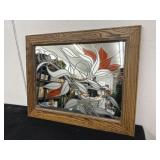 24x29.5 stained Glass Floral Mirror Beautiful