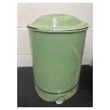 Vintage metal sanette trash can