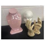 Foam head, necklace display and hands