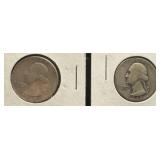1948D and 1939 Washington Quarters