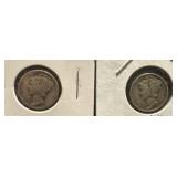 1939d and 1944 Mercury dimes