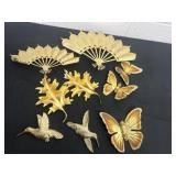 Group Of fans butterfly and leaf decor