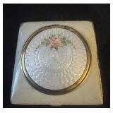 vintage guillochï¿½ enamel powder compact,