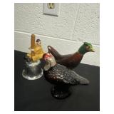 Glass pheasants and clown bell