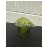 Vintage Fenton Green Glass Daisy and Button Top